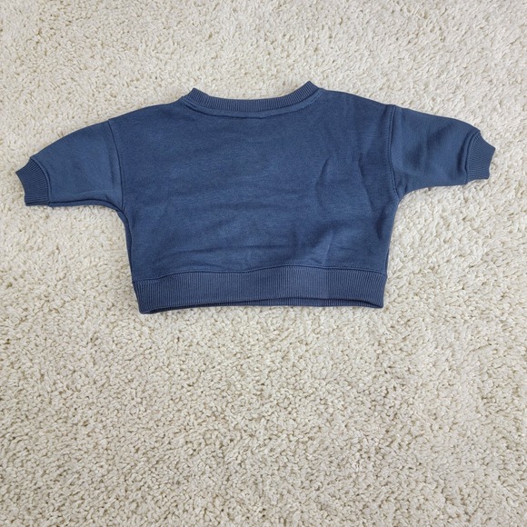Unisex Organic Cotton Navy Blue Crewneck Sweatshirt Newborn Lot of 2 - Picture 10 of 11